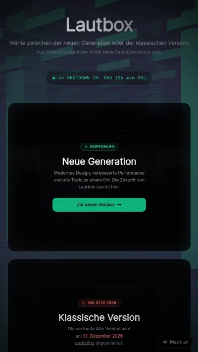 Screenshot Lautbox – Tablet
